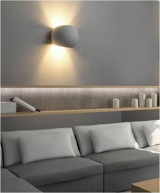 Trade Shop Trade Shop Traesio - Trade Shop - Applique Da Parete In Gesso Tondo Up E Down Lampada Attacco G9 Verniciabile E07