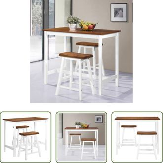 vidaXL Sgabelli da bar - Set Tavolo da Bar e Sgabelli 3 pz in Legno Massello