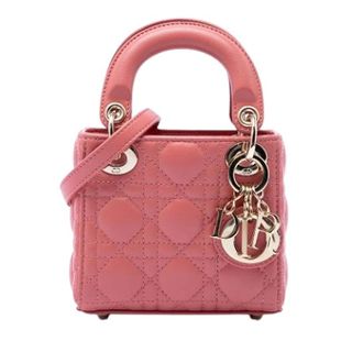 Dior Pre-owned Micro Lady Dior - Dames - Pre-owned - Roze - Maat: ONE Size Leer