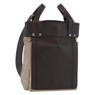 Gucci Pre-owned Cross Body Bags, female, Beige, Size: ONE SIZE Pre-owned Vintage Canvas Shoulder Bag