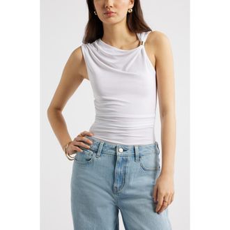 Open Edit Hardware Twist Top in White at Nordstrom, Size Xx-Small