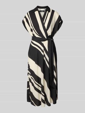 Lauren Ralph Lauren Midikleid mit Bindeg&uuml;rtel Modell FRATILLIO in Offwhite, Gr&ouml;&szlig;e 36