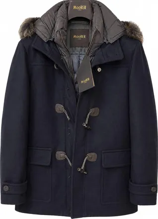 Moorer Unisex - Wool Down Filled Coat In Navy Blue