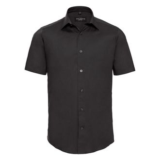 Russell Athletic Russell Collection Heren Stretch Overhemd Met Korte Mouwen (Zwart)