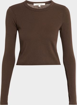 Slvrlake Denim Long Sleeve Cropped Baby Tee