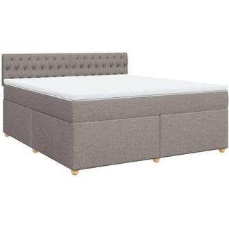 vidaXL Vidaxl - Cama Box Spring Con Colch&oacute;n Tela Gris Taupe 180x200 Cm