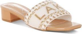 London Rag Vacay Babe Lake Como Beaded Slide Sandal in Beige at Nordstrom Rack, Size 8.5