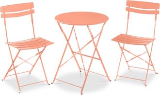 Best Choice Products 3-Piece Small Bistro Set, Folding Patio Furniture Set of 2 Chairs and Table