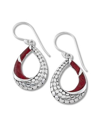 Samuel B. Silver Coral Drop Earrings