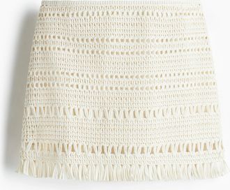 H&M Minijupe im Häkellook - Beige