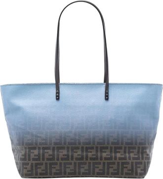Fendi Pre-owned Tote Bags, female, Blue, Size: ONE SIZE Pre-owned Zucca Print Tote Bag