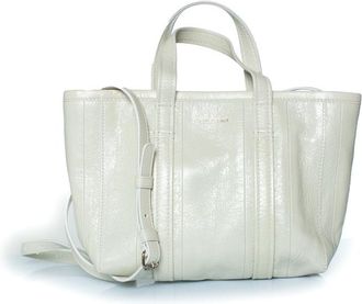 Balenciaga Pre-owned Womens east west small shopper tote - White Leather - One Size