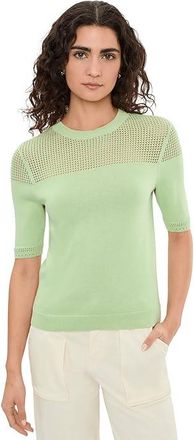 Sanctuary Mix Stitch T-Shirts Womens Sweater Detox Green : LG (US 10-12), Cotton