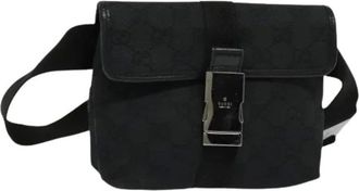 Gucci Pre-owned Belt Bags, female, Black, Size: ONE SIZE Pre-owned Vintage GG Canvas Waist Bag