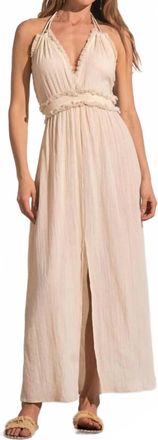 Elan Jayde Halter Maxi Dress In Sand