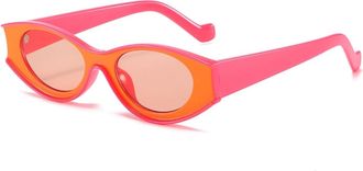 Generic Womens Small Frame Sunglasses Outdoor Commuter Decorative Sun Glasses(Red)