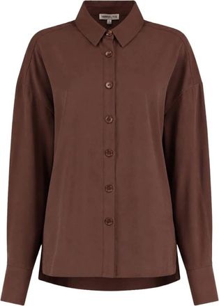 Harper & Yve Helena Lange Blouse - Dames - Blouses & Shirts - Bruin - Maat: M Viscose