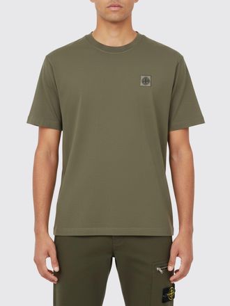 Stone Island T-shirt in cotone a girocollo logo patch Stone Island