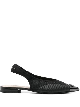 Pinko lurex-detail ballet flats - women - Fabric/Calf Leather/Rubber - 36 - Black