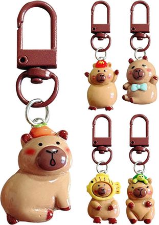 Generic Capybara Key Ring, 5 Capybara Pendant Keychain, Cute Capybara Keychain Animal Capybara Keychain, Bag Pendant Decoration, Lovely Decoration For Backpac