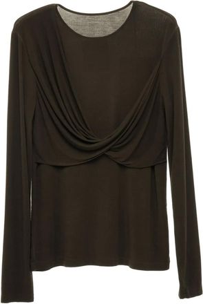 Uma Wang T-shirt con design a incrocio - Marrone