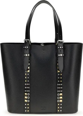 Valentino Garavani Black Calf Leather Bos Taurus Shoulder Mens Bag