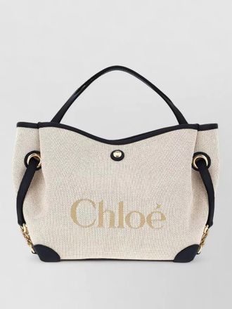 Chlo&eacute; canvas tote bag dual handles trim
