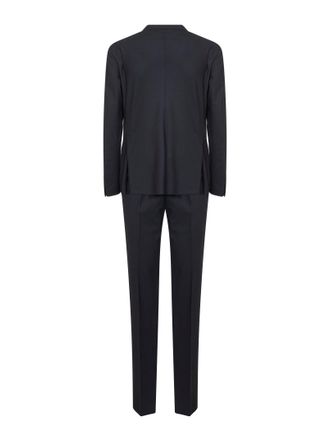 Tagliatore Mens Blue Stretch Wool Vesuvio Double-Breasted Suit Virgin Suits