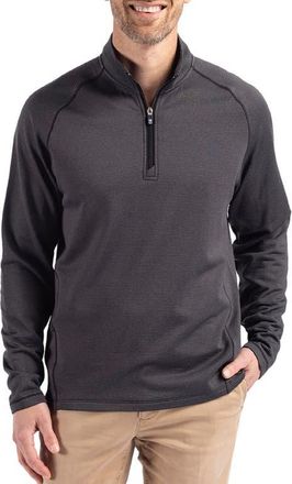 Cutter & Buck Peshastin Fleece Half Zip Pullover in Black Heather at Nordstrom, Size Xxx-Large