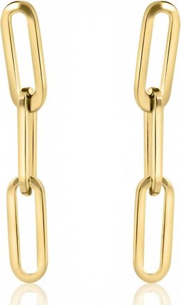 Pompeii3 14k Yellow Gold Clip Dangle Womens Earrings 3/4 Tall