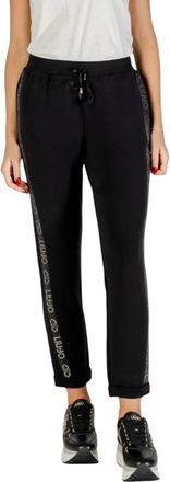 Liu Jo Broeken, Dames, Zwart, M, Polyester, Gedrukte zwarte broek herfst/winter stijl