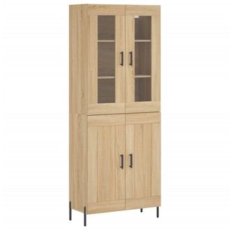 Berkfield Home Highboard Sonoma Oak 69.5x34x180 cm Engineered Wood in Light Tan