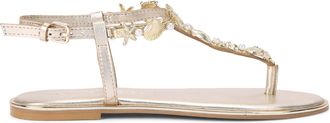 Kurt Geiger Womens Leather Rudy Sandals - Gold - Size UK 6