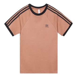 adidas (WMNS) adidas 3-Stripes Slim T-Shirt Asia Sizing Pink Black IC5464
