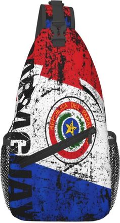 Generic Vintage Paraguay Flag Cross Body Bag Breathable Crossbody Bag Trendy Fanny Pack For Outdoors Women Camping