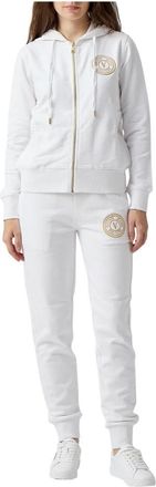 Versace Jeans Couture Hoodies & sweatvesten, Dames, Wit, S, Katoen, Versace Jeans Couture sweatshirt met logo