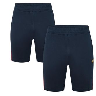 Lyle & Scott Heren-shorts met geborduurd logo en elastische tailleband (set van 2) (Wit)