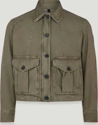 Belstaff Belstaff Cs60 Cropped Jacket Womens Cotton Sateen Surplus Green Size XS