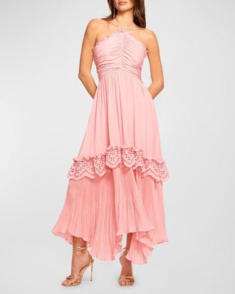 Ramy Brook Dulce Tiered Halter Maxi Dress