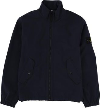 Stone Island Dark Blue Solid Shirt Collar Jacket