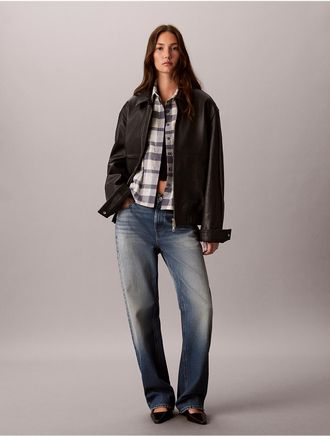 Calvin Klein Jeans Calvin Klein Womens Plaid Flannel Shirt - Blue - XS