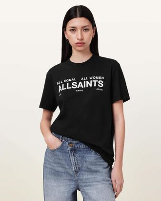 AllSaints Womens Cotton International Womens Day Short Sleeve T-Shirt, Size: XS