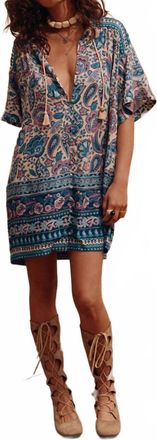 SPELL Marmont Flutter Tunic Dress In Blue