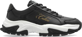 Versace Jeans Couture Logo-detail Chunky Sneakers - Dames - Sneakers - Zwart - 40 EU - Leer - Schoenen