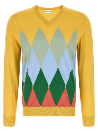 Ballantyne Bicolor Cotton Mens Cardigan