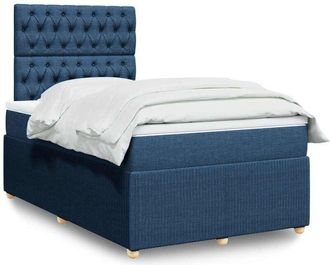 vidaXL Cama Box Spring Con Colch&oacute;n Tela Azul 120x190 Cm Vidaxl