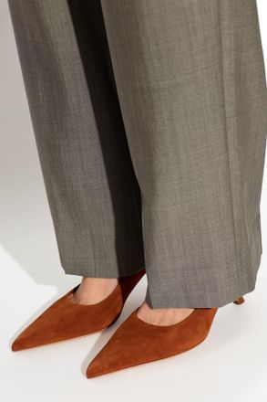Ferragamo Suede Heeled Shoes Elydea, Womens, Brown