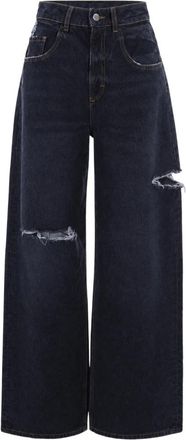 Icon Denim Los Angeles Poppy Wide Leg Jeans - Dames - Loose Fit Jeans - Zwart - W24 - Katoen - Jeans