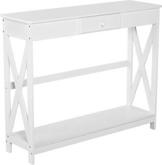 HOMCOM Homcom - Mesa De Consola De Madera Mesa De Entrada Con 1 Caj&oacute;n Y 1 Estante De Almacenaje Para Pasillo Sal&oacute;n 100x30x81cm