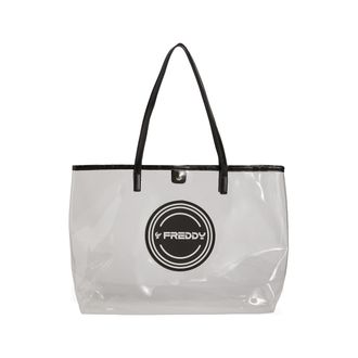Freddy Borsa shopper in pvc trasparente con logo tondo